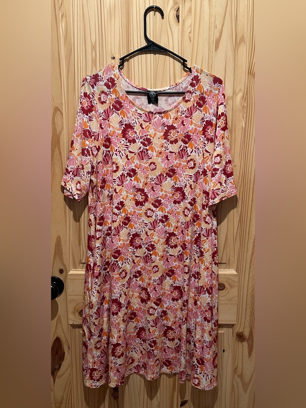 Agnes & Dora Pink, Red, Orange & Yellow Floral Swing Tunic Dress XL